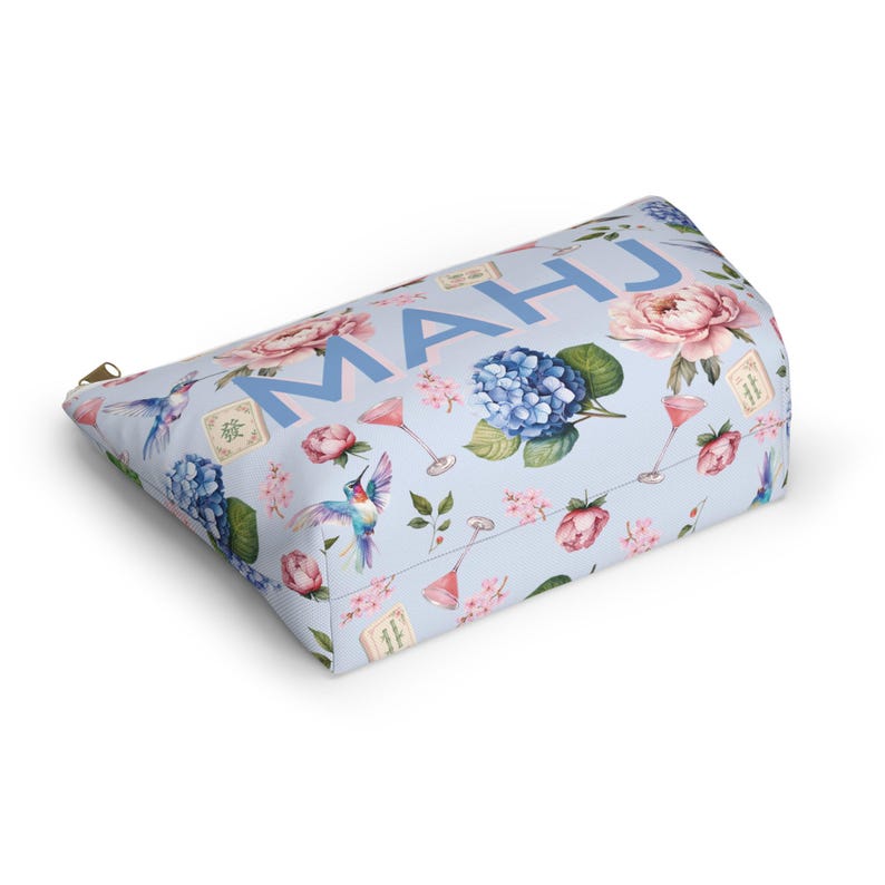 Mahjong Tile Storage Bag Mahjong Travel Pouch Floral Game Night Bag Hummingbird Mahj Accessories Gift image 9