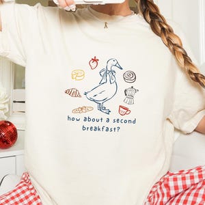Goose Shirt Silly Bird Shirt Second Breakfast Hobbitcore Shirt Cottage Core Croissant Shirt Coffee Tee Sunday Morning Breakfast Duck Shirt