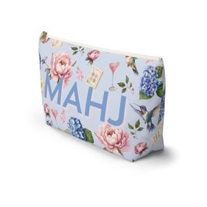 Mahjong Tile Storage Bag Mahjong Travel Pouch Floral Game Night Bag Hummingbird Mahj Accessories Gift image 8