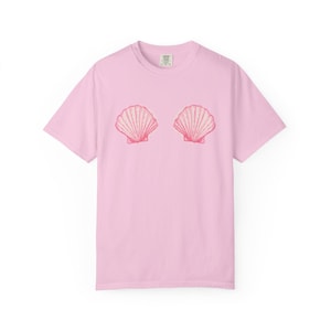 Camiseta de concha, sujetador de sirena, camiseta de pescador, camiseta de bikini de concha estética, camiseta de playa Oceancore, camiseta de verano de chica coco, viaje de chicas playero imagen 8