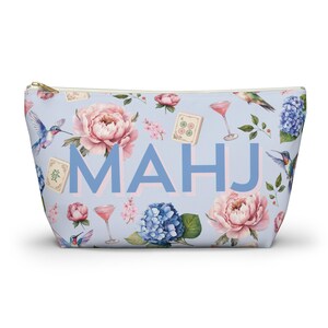 Mahjong Tile Storage Bag Mahjong Travel Pouch Floral Game Night Bag Hummingbird Mahj Accessories Gift image 6