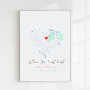Personalisiertes Frontseite Poster | Herz-Rahmen-Wand-Kunst | Jubiläumsgeschenk für Frau oder Mann | Romantische Wandkunst | Herz Karte Print