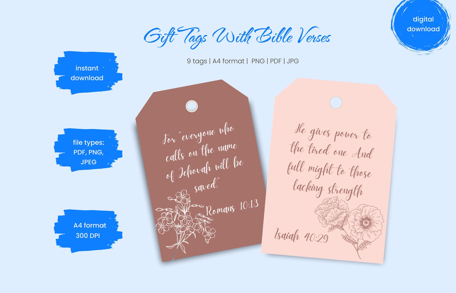 Scripture Gift Tags Gift Tags Printable 9 in 1 Bundle JW Gift Tags ...