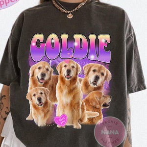 Maglietta per cani Comfort Colors personalizzata, maglietta per cani retrò, maglietta personalizzata per animali domestici, maglietta anni '90, maglietta da donna, maglietta personalizzata per animali domestici, regali per amanti degli animali domestici