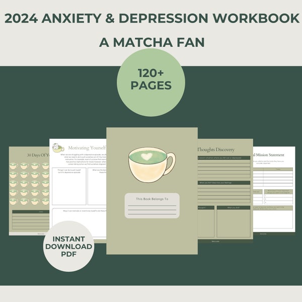 Matcha Schema Therapy Digital Workbook Digital Planner CBT Workbook Depression Workbook Anxiety Workbook Self-Care Anxiety Journal ADHD