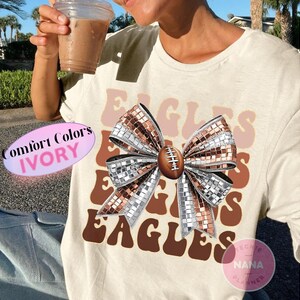 Coquette Custom Team Mascot Game Day Football Crewneck Sweatshirt, Sparkle Football Mom Shirt, Football Season Women Pullover, Oversized