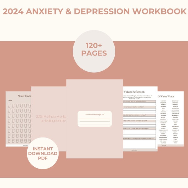 Earthy Boho Schema Therapy ADHD Journal Digital Planner CBT Workbook Depression Workbook Anxiety Workbook Self Care Planner Anxiety Journal