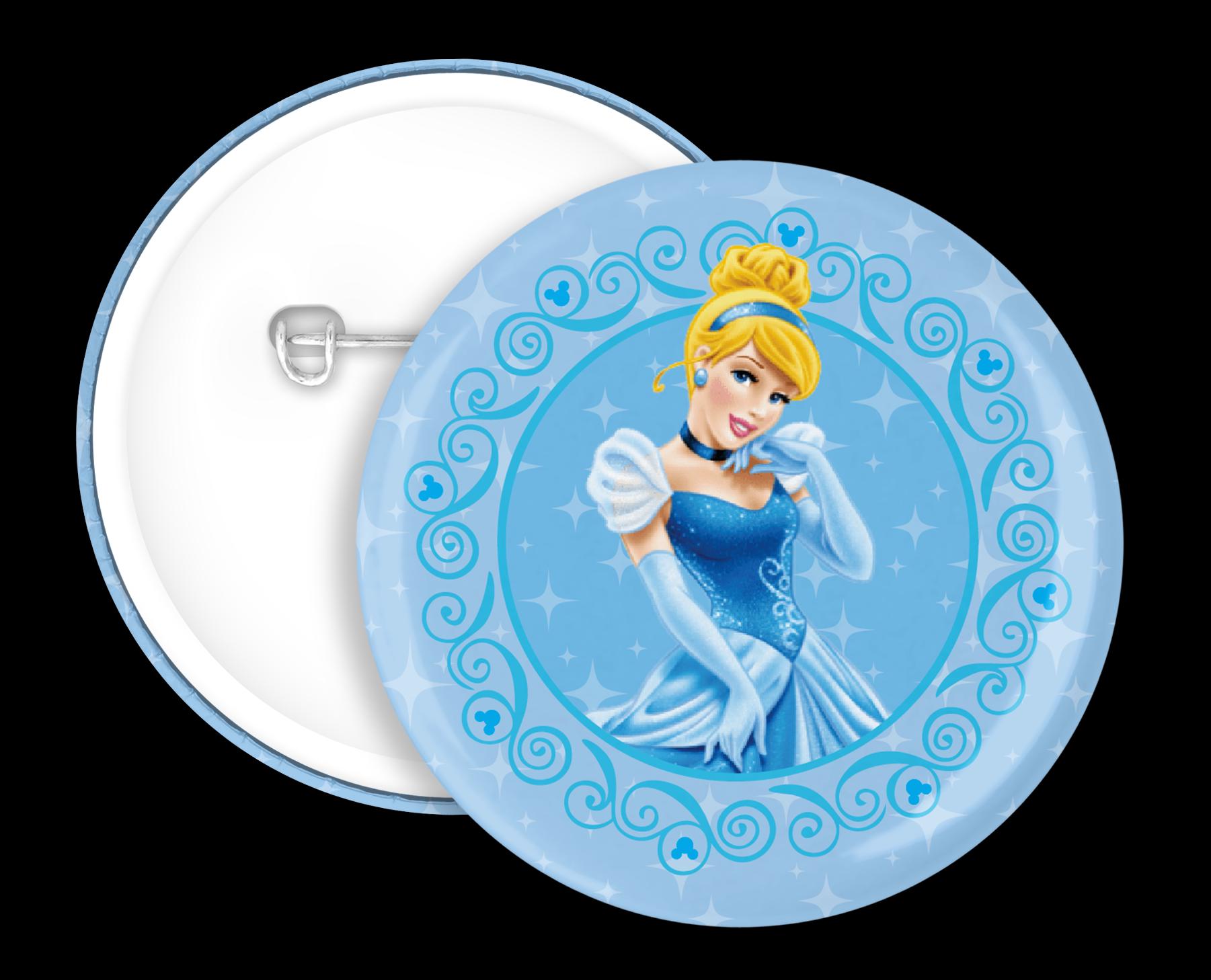 Princess Button Disney Princess Coquette Pin Button - Moana Cinderella Rapunzel Ariel ...