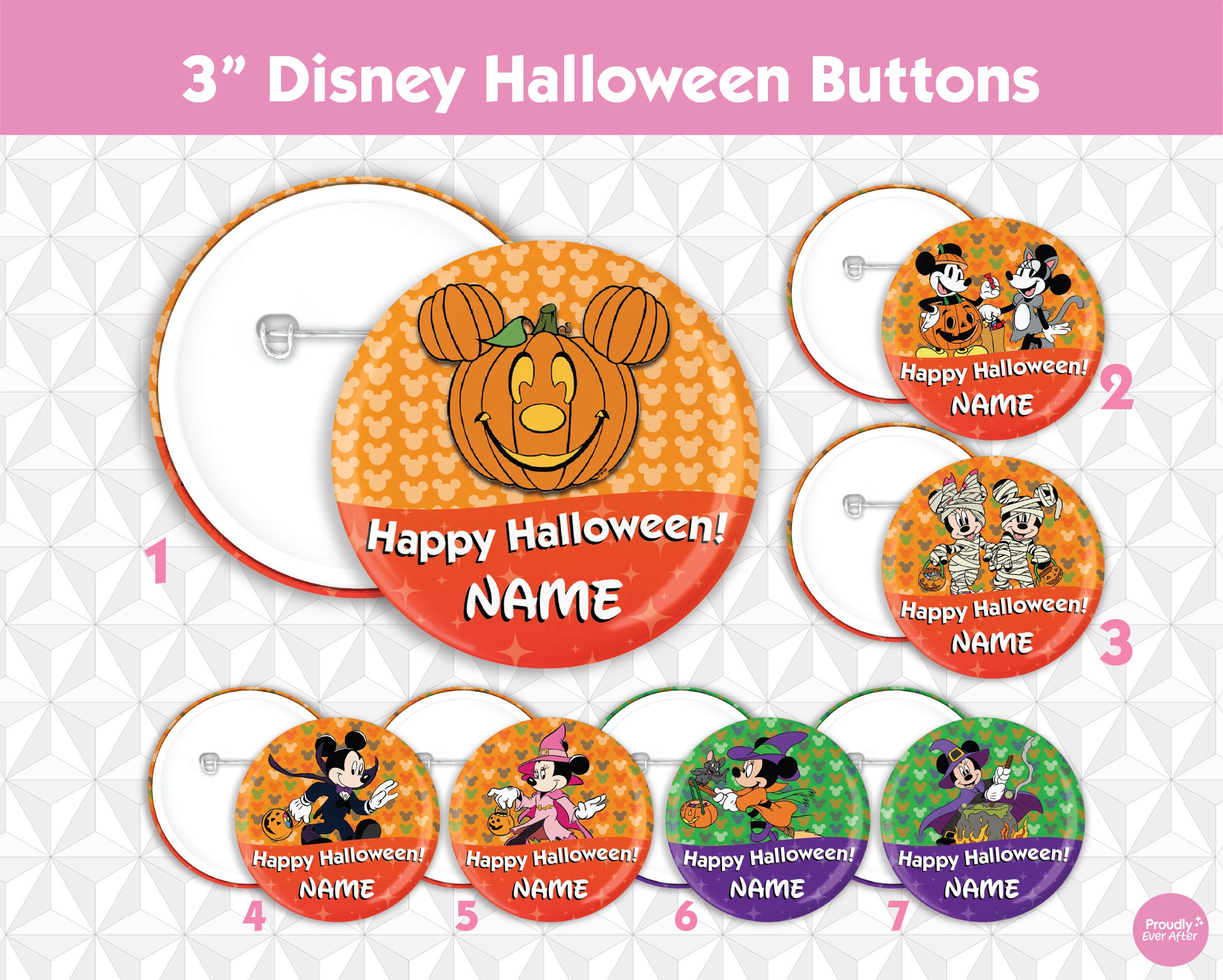 Disney Halloween Pin Button - Mickey & Minnie Mouse Halloween - Mickey Pumpkin Button - Disneyland Disney World Halloween Pin