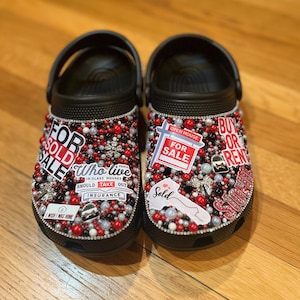 Dazzling bling crocs, custom sparkly shoes, handmade rhinestones crocs