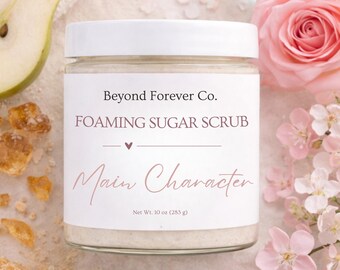 Schaumzuckerpeeling | Bernstein und Jasmin | Designer inspiriert Gourmand Foaming Body Scrub |  Parfüm duftende Peeling-Politur