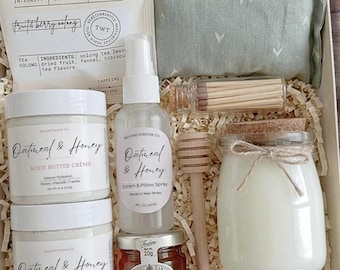 Haferflocken & Honig Self Care Geschenkbox | Friend Entspannung Spa-Set | Verwöhngeschenk Muttertag | Senden Umarmungen | Ich denke an Dich Geschenk