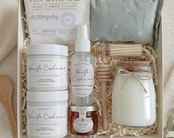 Spa-Geschenkbox | Selbstfürsorge | Verwöhn-Geschenk | Lavendel Augenkissen |  Neue Mom Entspannung Geschenk | Gute Besserung Denkt an Dich | Schwester Geburtstag