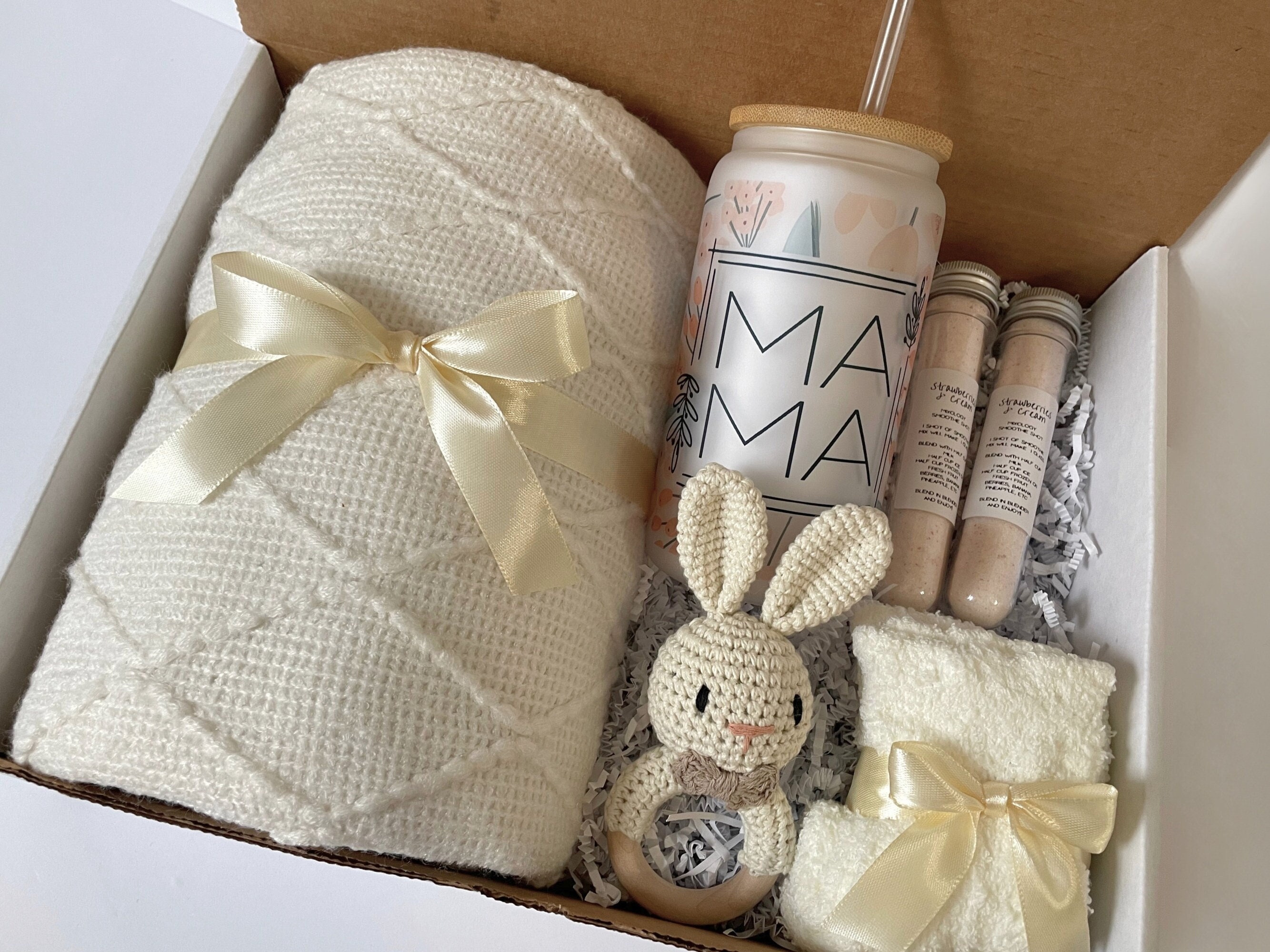 Baby Gift Basket for New Mom and Baby Gift Box for Woman Postpartum