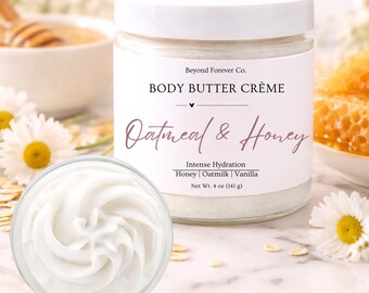 Haferflocken & Honig Sheabutter, geschlagene Mango- und Jojoba-Creme, gemütliche, feuchtigkeitsspendende Hautpflege