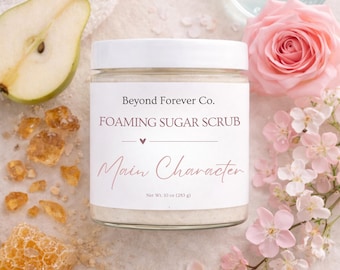 Duftzuckerpeeling, Schaumpeeling, schäumendes Körperpeeling, Passionsfrucht- & Pfingstrosen-Gourmet-Körperpeeling