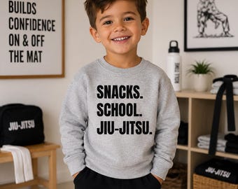 Snacks School Jiu-Jitsu Toddler Sweatshirt | Kids Martial Arts Tee