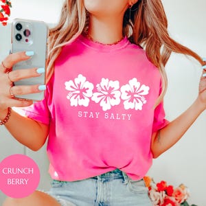 ハイビスカスフラワービーチTシャツ、レトロコンフォートカラーシャツ、ココナッツガールビーチシャツ、ビーチTシャツ、ハワイシャツ、ビーチシャツ、ハイビスカスシャツ、