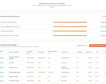 Automated Receipt Scanner & OCR Expense Tracker | Auto-Extract Invoice Data, Small Business Spreadsheet (Digital Download)