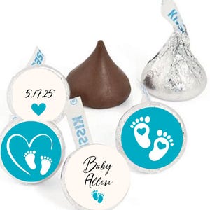 Baby Shower Hershey Kiss Stickers, Personalized Chocolate Labels, Baby Shower Favors