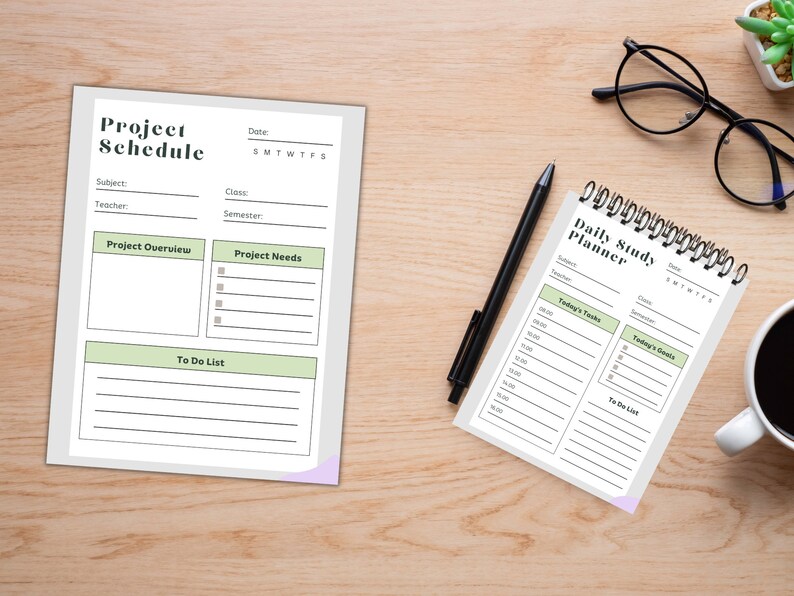 Printable STUDY PLANNER With Multiple Pages for Academic Excellence ...