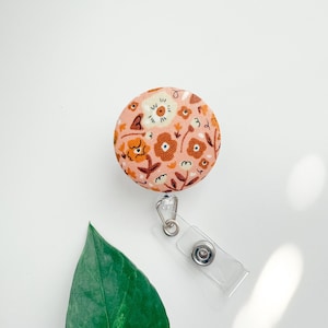 Boho Floral Badge Reel, Fabric Badge Reel For Nurses, ID Holder For Teachers, Nurse Gift, Teacher Gift, Cute Badge Holder For RN