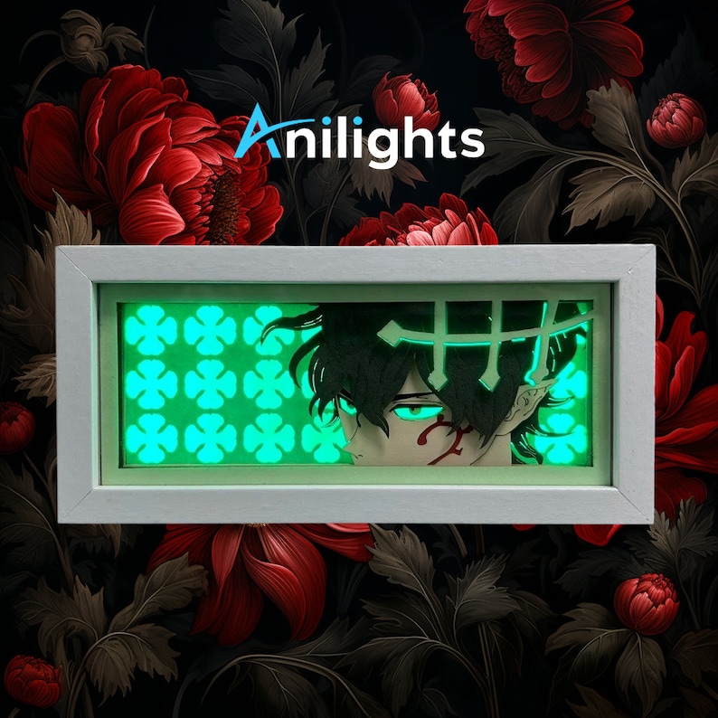 Black Clover Anime Light Box RGB Table Lamp Handmade - Etsy