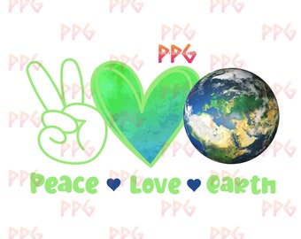 Peace Love Earth PNG