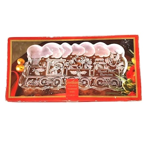 Gorham Crystal Holiday  North Pole Express 13" Train Server Dish Polar Express