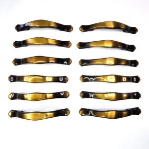 VTG Amerock 2-tone Brass Ombre 12 Cabinet Drawer Pulls Handles 5" MCM Design