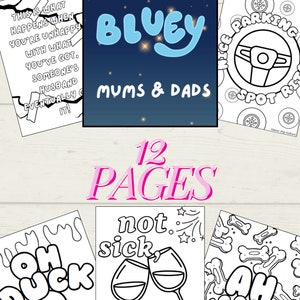 Bluey Quotes Colouring Pages | Coloring Book for Grown-ups Adults | Mindfulness Colouring | 12 ...