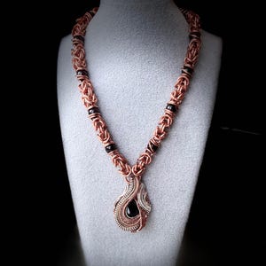 Maxims of Garnet ~ Garnet Necklace in Copper, Silver, Gold ~ Garnet Pendant ~ Copper Chain ~ Silver Pendant ~ Gold Accent