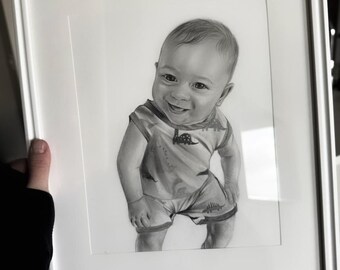 Hand-Drawn Custom Pencil Pet Portrait, Personalized Art