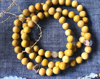 Yellow Mookaite Bracelet: Handmade Gemstone Stacking Bracelet