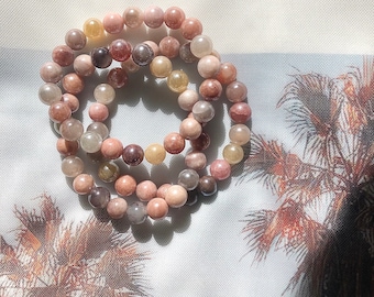 Sunstone Bracelet: Electroplated Gemstone Beaded Jewelry
