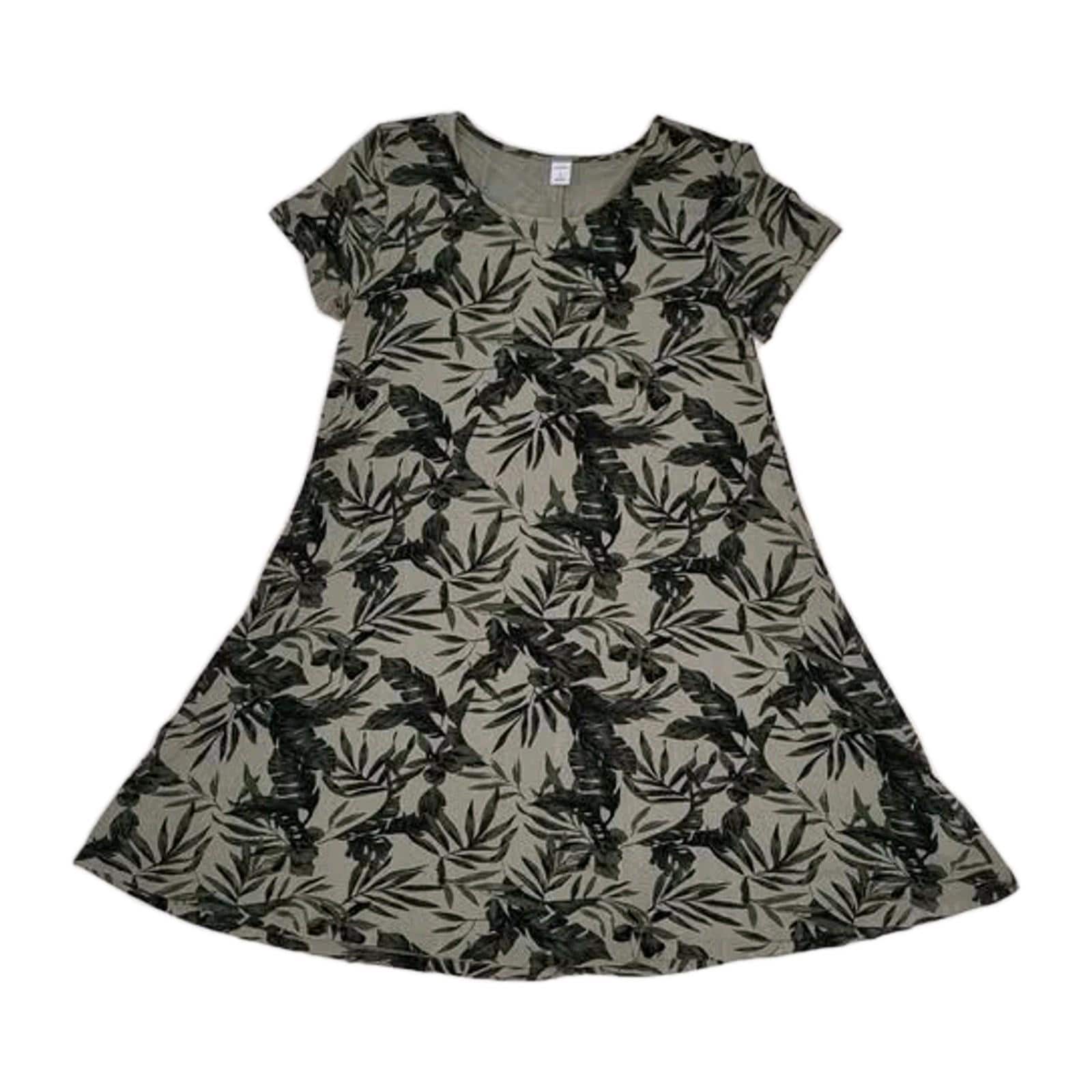 old navy grey floral dress Green model-RILEY