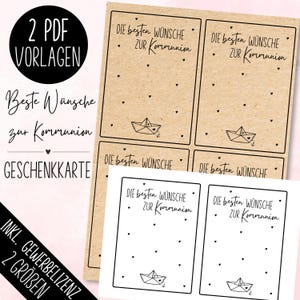 Plantilla de impresión en PDF Comunión Mejores deseos Imprimir Descargar archivo Tarjeta de regalo Recuerdo Idea de regalo de primera comunión