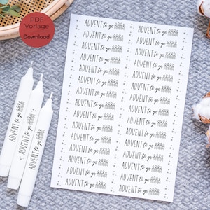 Advent to go candle tattoo PDF template candle file candle sticker Advent wreath to go Advent candle Christmas to go gift idea souvenir