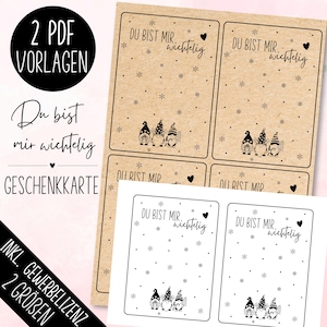 Druckvorlage Du bist mir wichtelig PDF Vorlage Weihnachten Wichtel Ausdrucken Download Datei Geschenkkarte Mitbringsel Raysin Geschenkidee