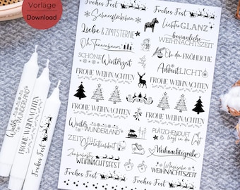 Christmas PDF template candle tattoo Merry Christmas candle file design Oh Christmas tree Christmas magic Christmas light Christmas greeting