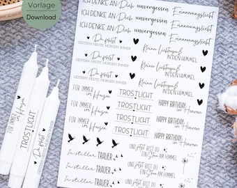 Mourning PDF template candle tattoo candle sticker mourning candle mourning light remembrance light memorial light you are missed in silent mourning comfort light