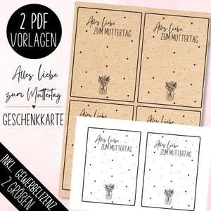 PDF Druckvorlage Alles Liebe zum Muttertag Ausdrucken Download Datei Beste Mama Geschenkkarte Mitbringsel Geschenkidee Aufmerksamkeit