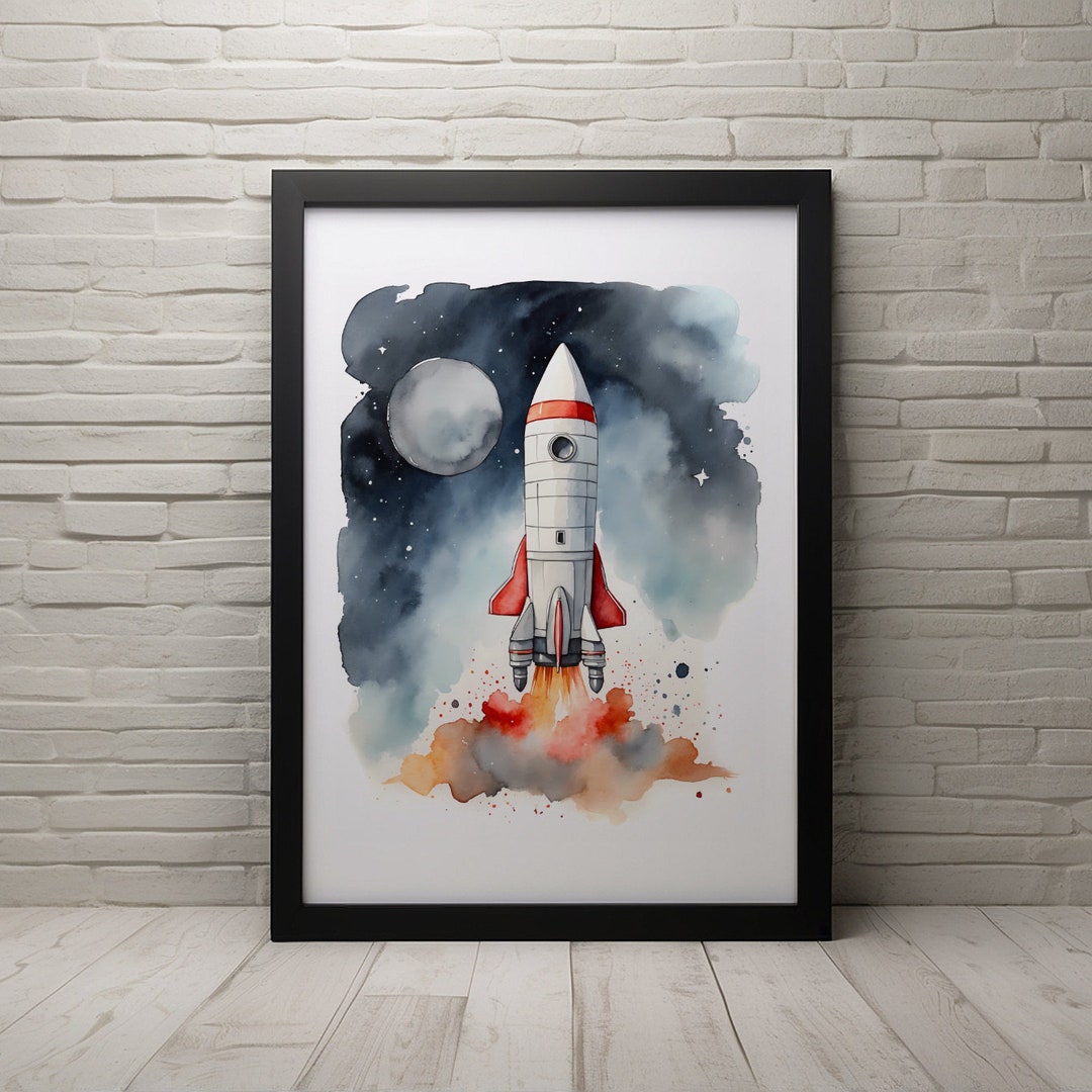 Whimsical Rocketship Printable Art Etsy Whimsical Rocketship Printable Art Etsy