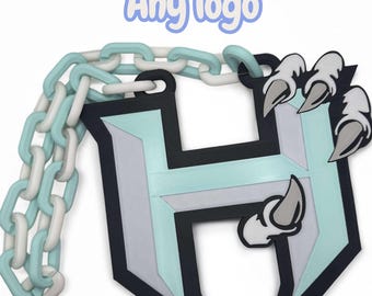 Verwandeln Sie Ihr Bild in eine 3D-Sportlogokette - Hype-Kette - 10 "Breit - doppelseitig