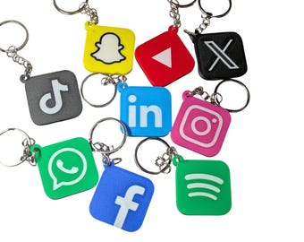 Social Media Logo NFC Keychain: Programmable Profile Sharing Tag