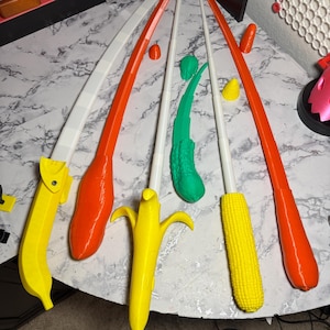 Katana de Frutas - Espada Plegable - Divertido juguete de broma (impresión 3D) Regalo de Navidad