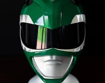 Archivo STL digital (no un artículo físico) Casco de cosplay portátil Green Power Ranger MMPR