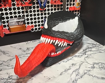 Casco indossabile da cosplay di Venom. Guscio in plastica rigida. Diverse misure.