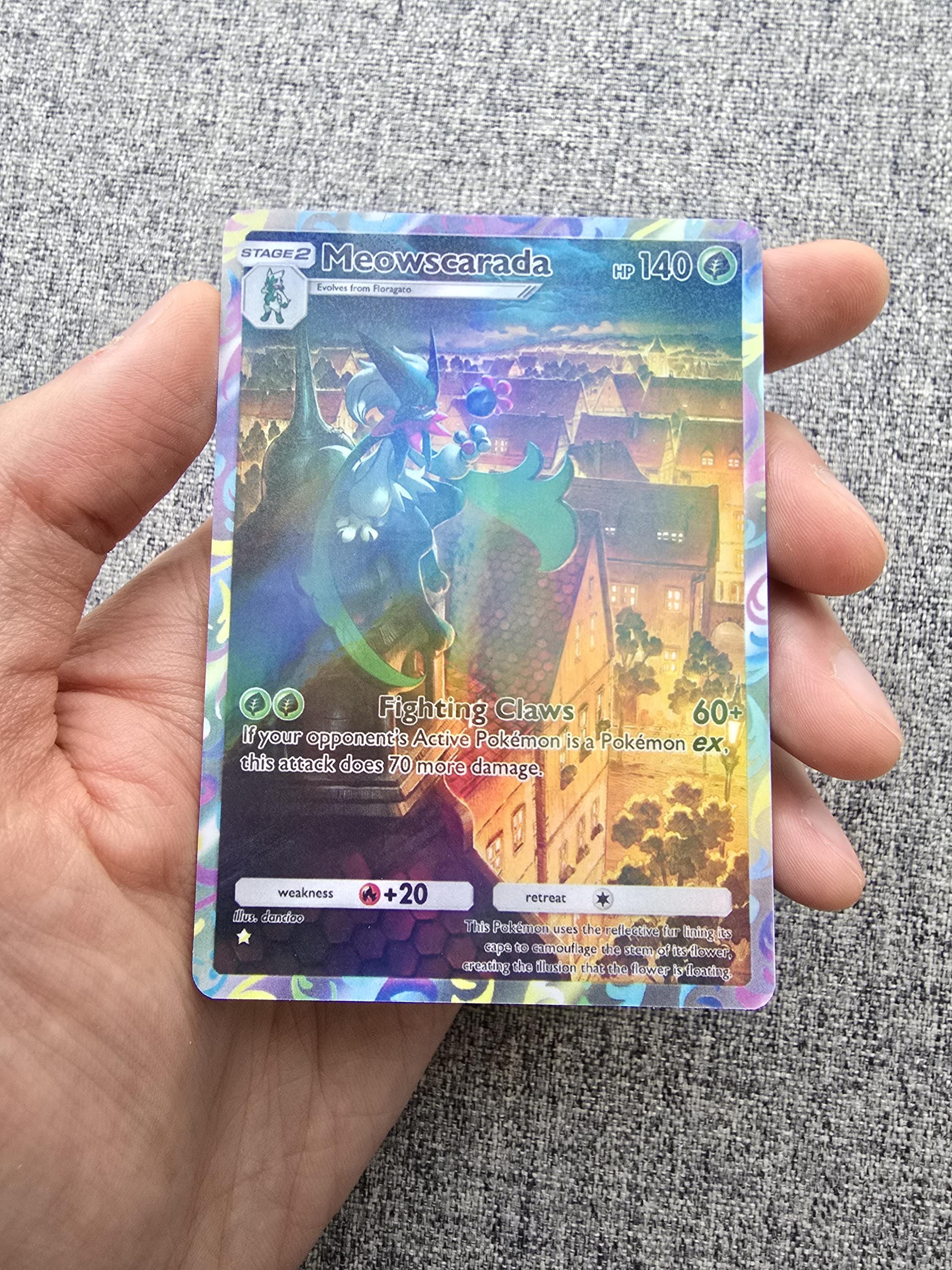 Custom, Holographic, Glossy, Pocket TCG Handcrafted Pokmon Cards -  Meowscarada A2b