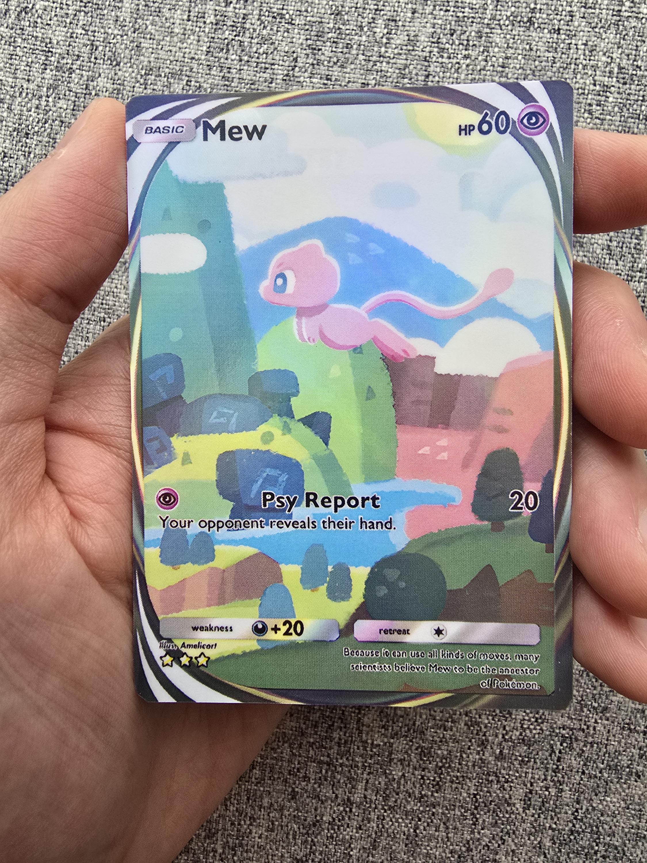 Custom, Holographic, Glossy, Pocket TCG Handcrafted Pokmon Cards - Mew Ex  - Etsy